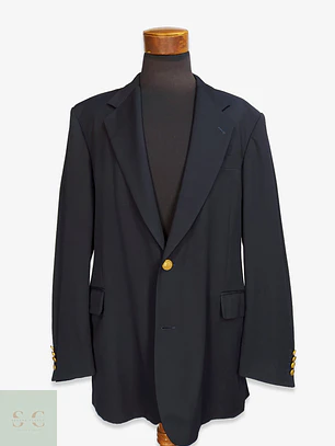 Blazer Marino Clásico en Lana Virgen con Botones Dorados Braun Hamburg Talla XXL