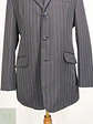 Blazer Recto Clásico Pinstripe Negro Talla M - Miniatura 2