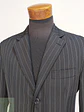 Blazer Recto Clásico Pinstripe Negro Talla M - Miniatura 4