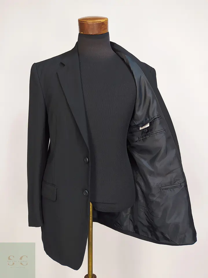 Blazer Clásico de Sastrería Monobotonadura en Negro Formal Talla L 7