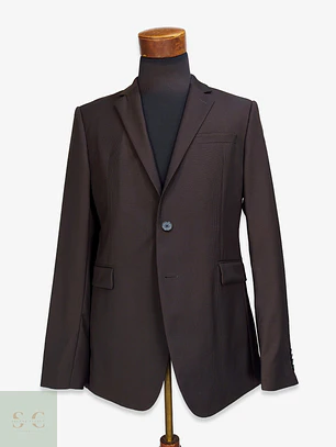 Blazer Sastreado en Lana Virgen con Microestructura Café JOOP! Talla M