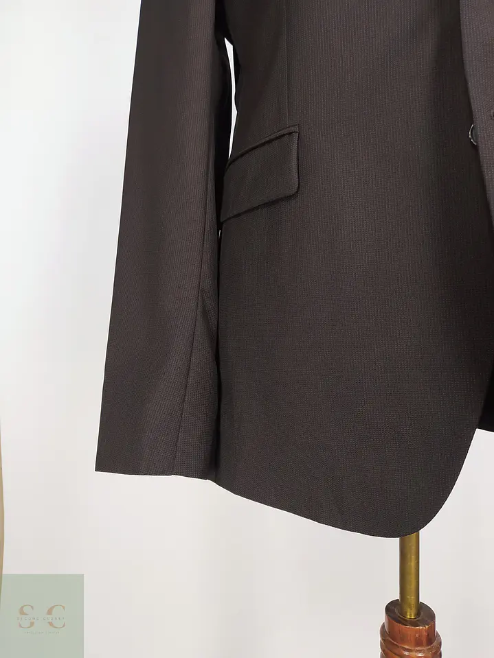 Blazer Sastreado en Lana Virgen con Microestructura Café JOOP! Talla M 2