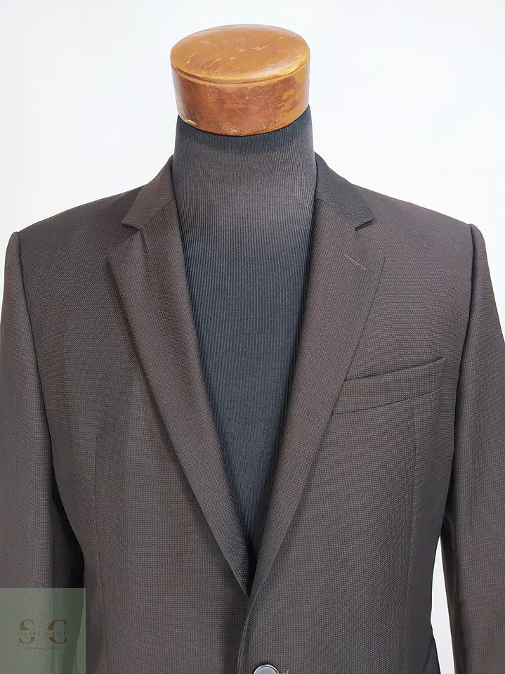 Blazer Sastreado en Lana Virgen con Microestructura Café JOOP! Talla M 3