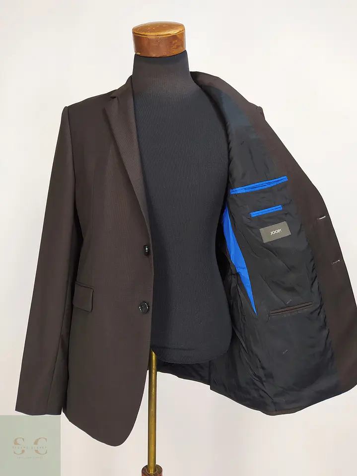 Blazer Sastreado en Lana Virgen con Microestructura Café JOOP! Talla M 8