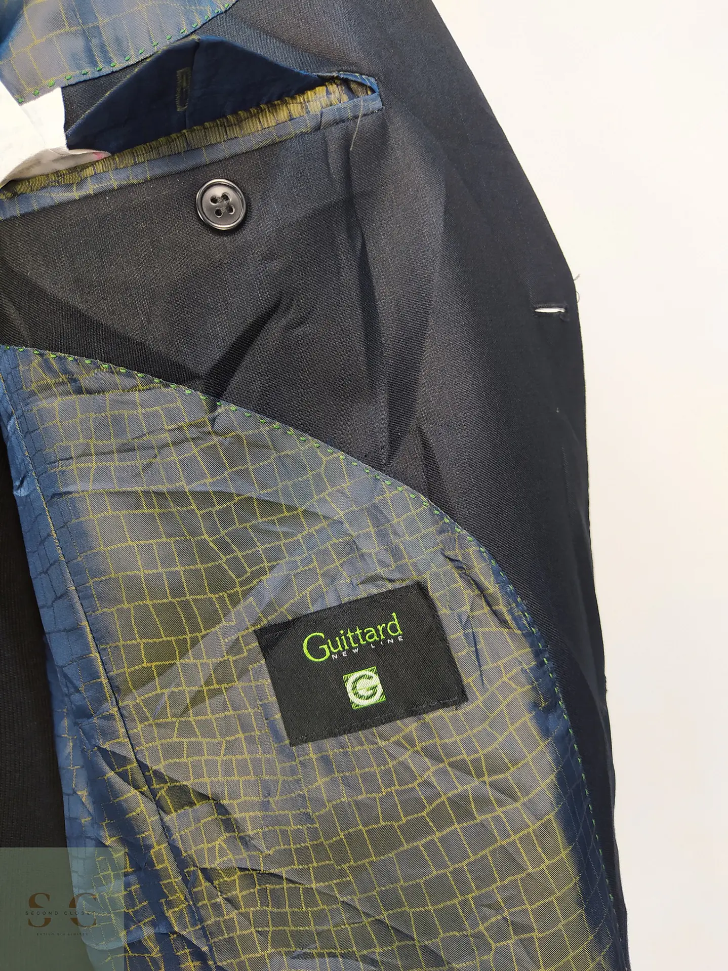 Blazer de Paño Satinado Plomo Metalizado Guittard Talla M 6