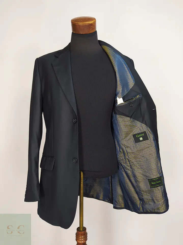 Blazer de Paño Satinado Plomo Metalizado Guittard Talla M 8