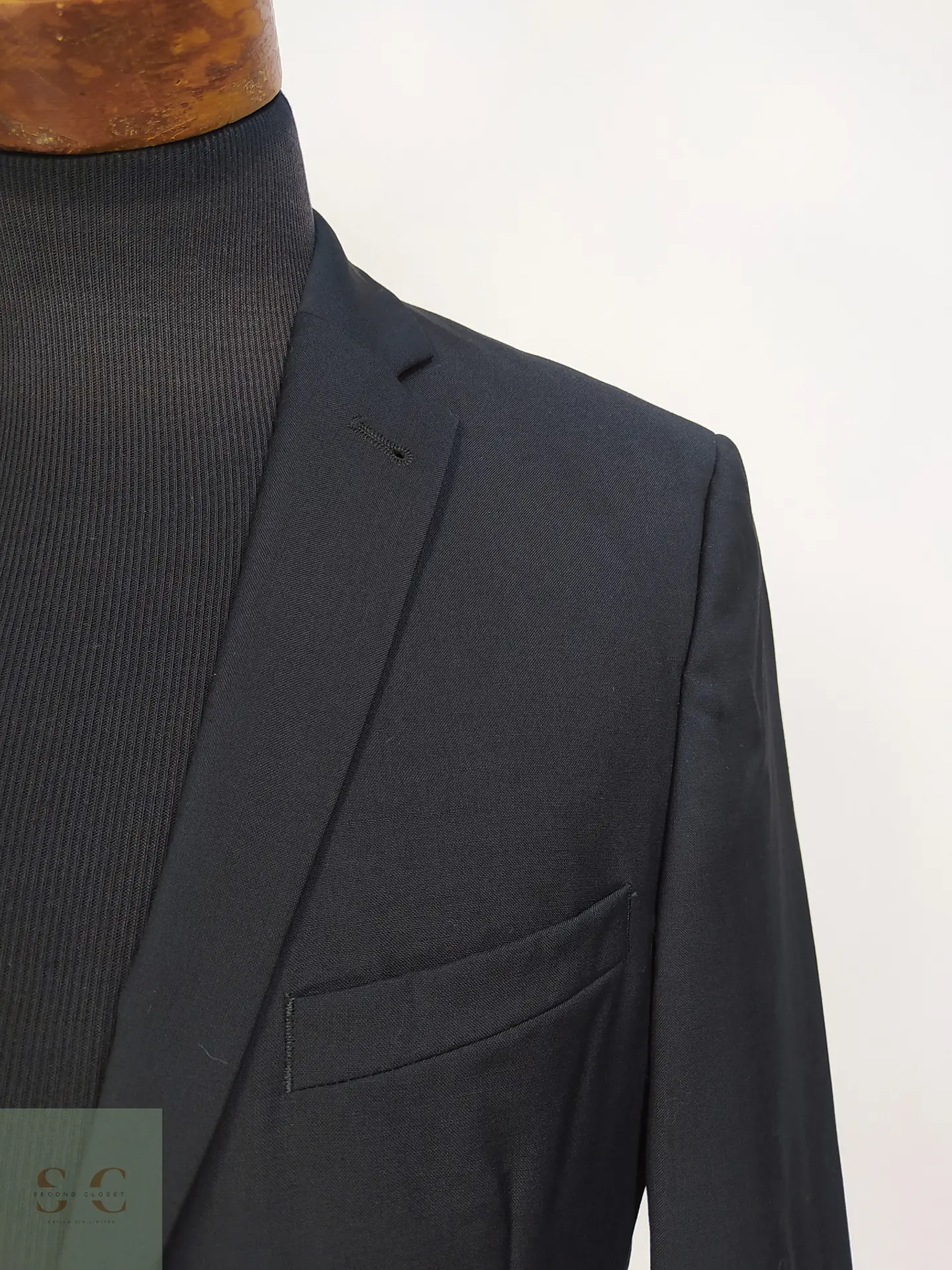 Blazer Sastre Negro de Paño de Lana Virgen Angelo Litrico Talla M 5