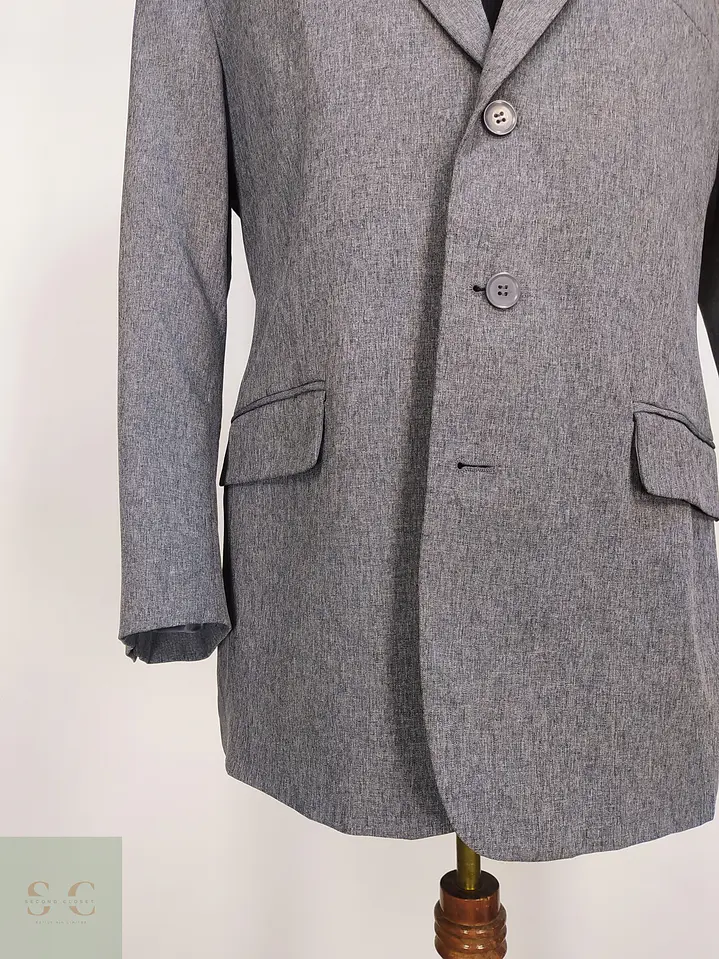 Blazer Clásico Microtexturizado Gris PBC Talla XL 2