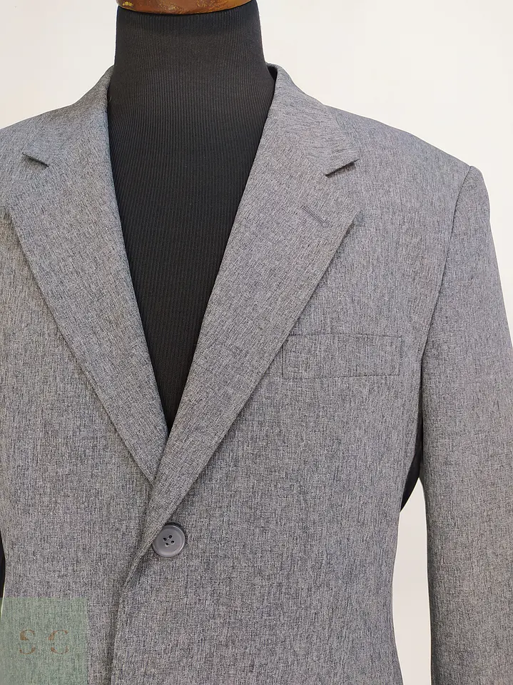 Blazer Clásico Microtexturizado Gris PBC Talla XL 3