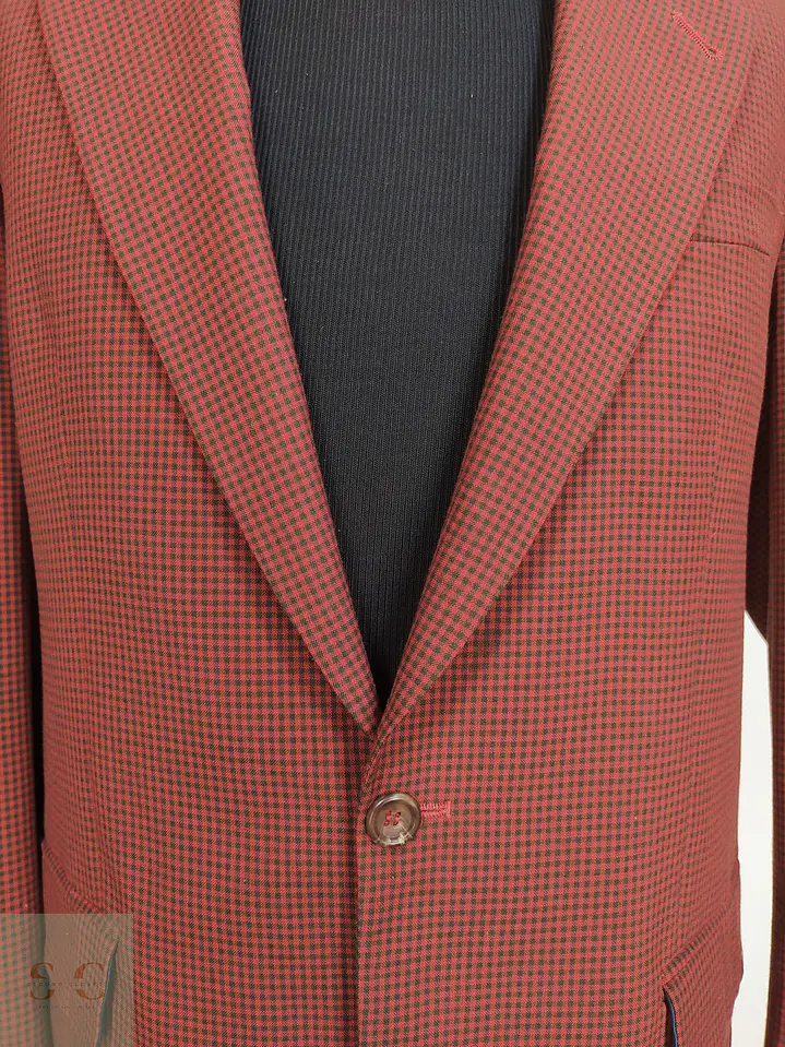 Blazer Vintage de Microcuadros Tono Burdeos Talla L 3