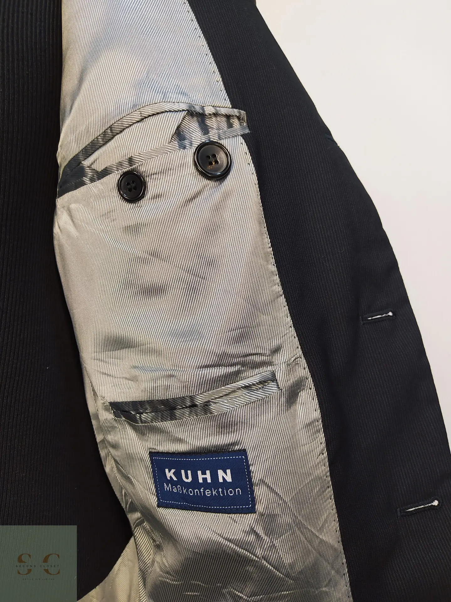 Blazer de Sastrería a la Medida en Lana Fina Super 120's Kuhn Maßkonfektion Talla XL 7
