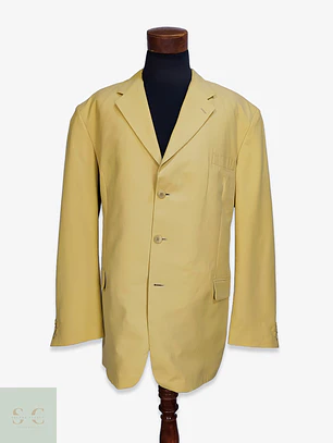 Blazer Estructurado de Tres Botones en Tono Amarillo Pastel C&A Talla XXXL