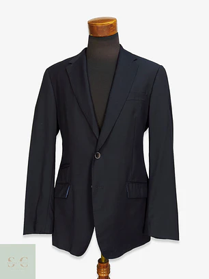Blazer Clásico en Lana Virgen Azul Oscuro YORN Talla L