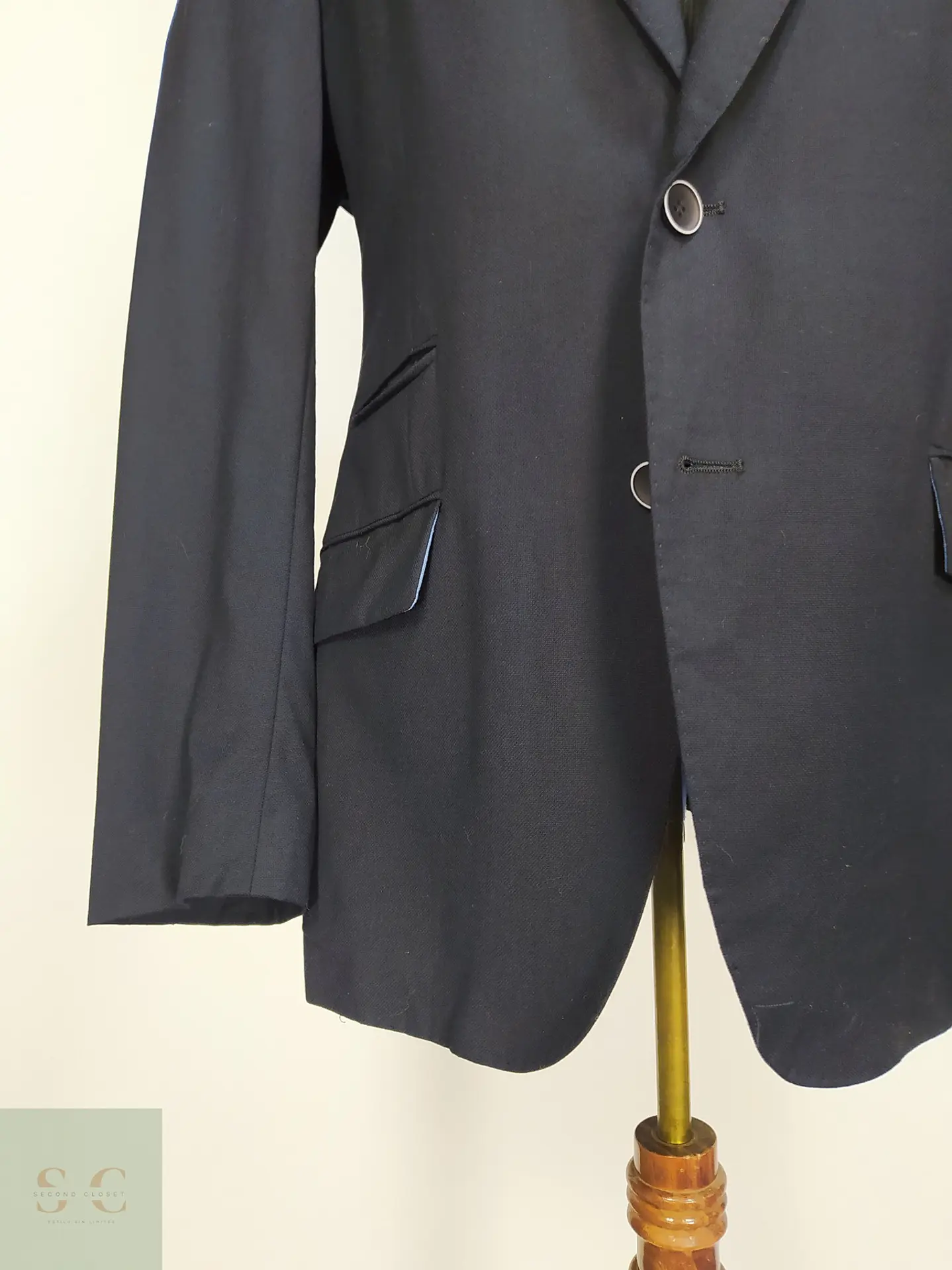Blazer Clásico en Lana Virgen Azul Oscuro YORN Talla L 2