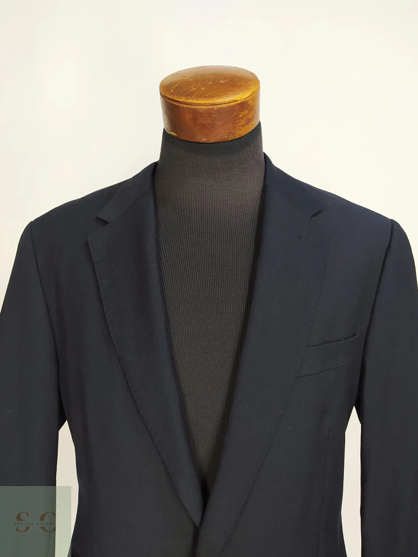 Blazer Clásico en Lana Virgen Azul Oscuro YORN Talla L 3