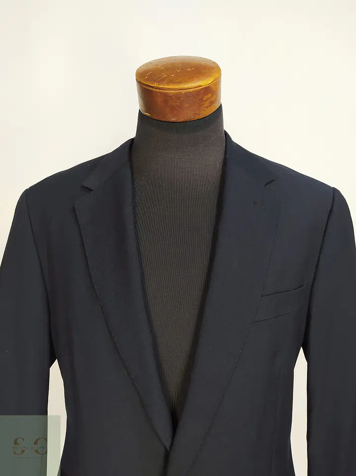 Blazer Clásico en Lana Virgen Azul Oscuro YORN Talla L 3
