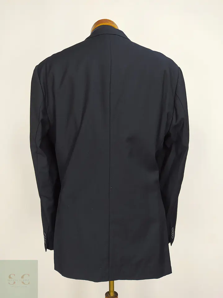 Blazer Clásico en Lana Virgen Azul Oscuro YORN Talla L 8