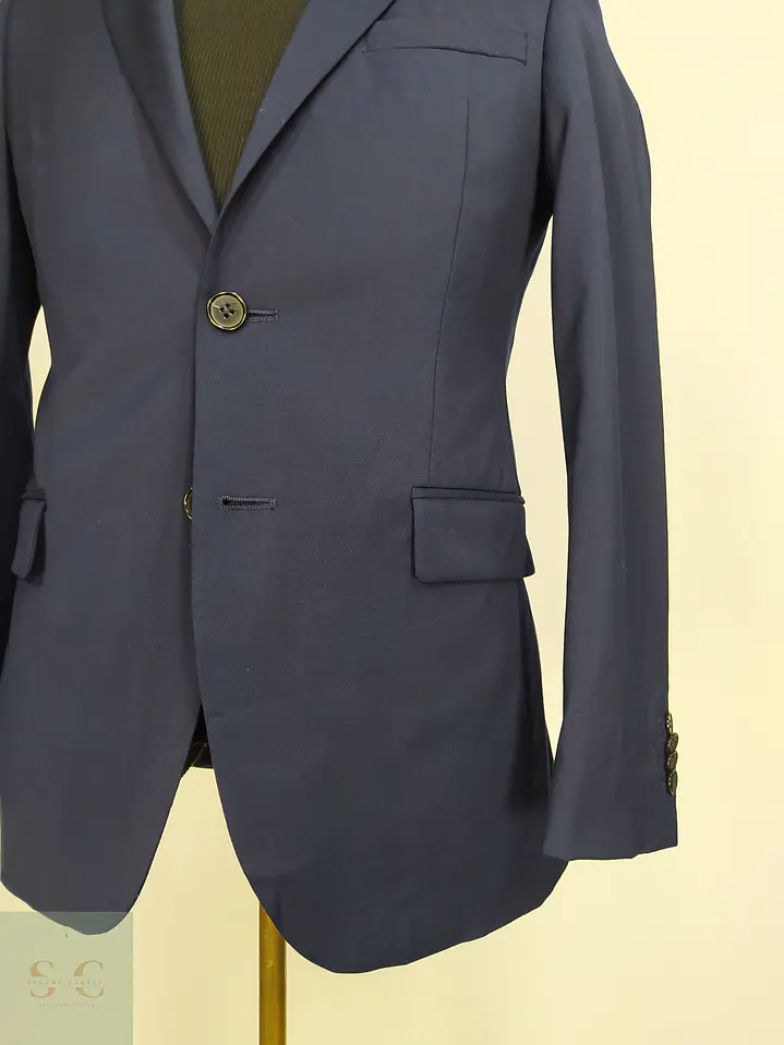 Blazer Estructurado Azul Marino con Vivo Contrastante Finshley & Harding Talla S 2