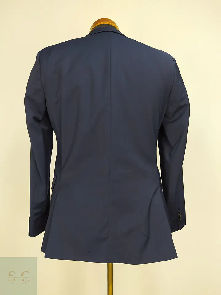 Blazer Estructurado Azul Marino con Vivo Contrastante Finshley & Harding Talla S 7