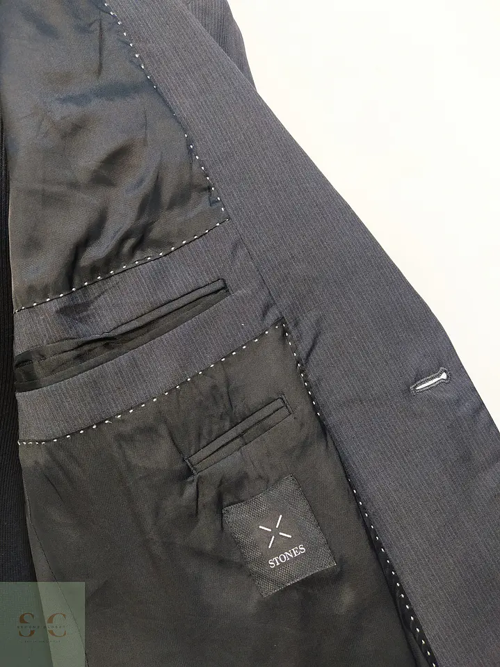 Blazer Clásico de Paño Fino con Microtextura Stones Talla L 5
