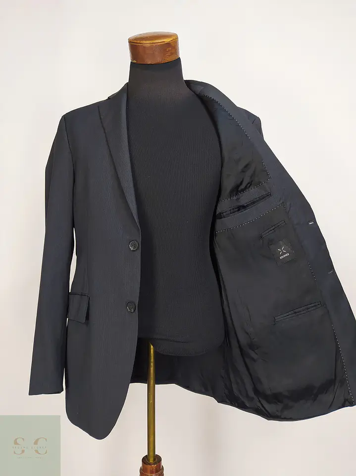 Blazer Clásico de Paño Fino con Microtextura Stones Talla L 7