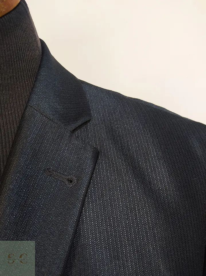 Blazer Estructurado de Tejido Chevron con Acabado Satinado Angelo Litrico Talla M 6