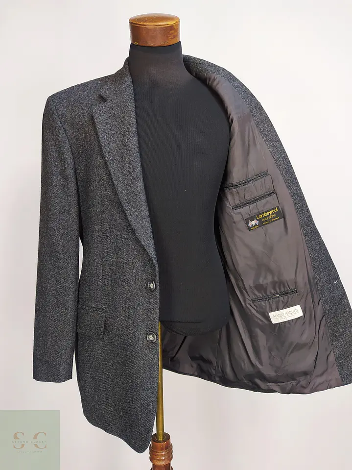 Blazer Clásico de Paño Moteado en Lambswool Mario Barutti Talla XXL 8
