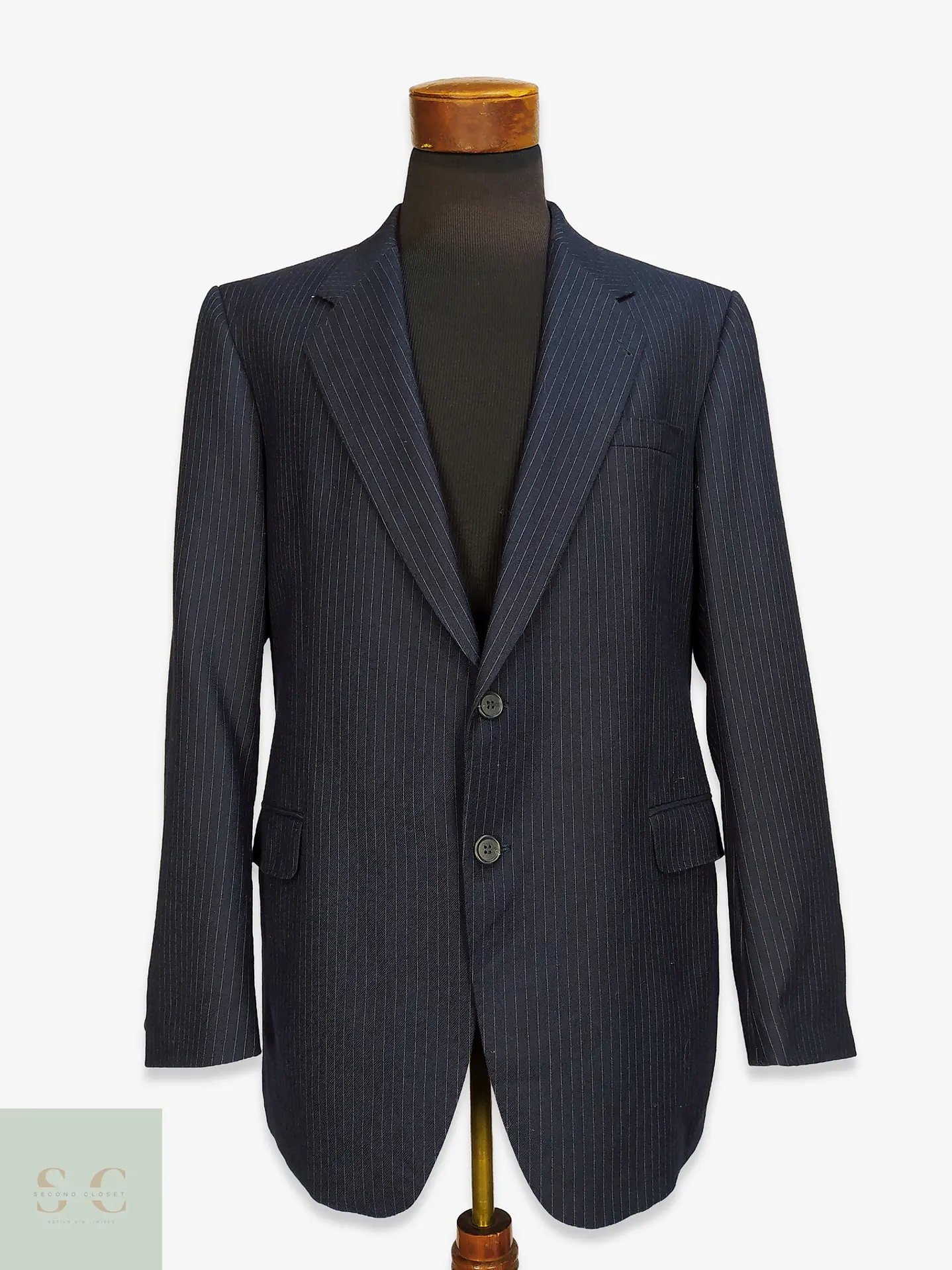 Blazer de Corte Clásico en Paño Diplomático Azul Oscuro Formtreu Talla L 1