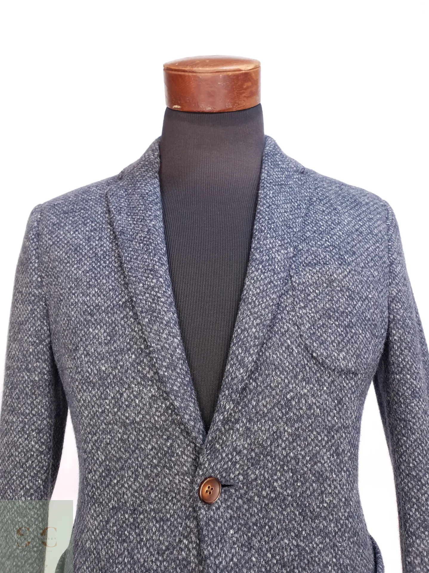 Blazer Slim Fit de Tejido Texturizado Tipo Tweed Talla SM 2