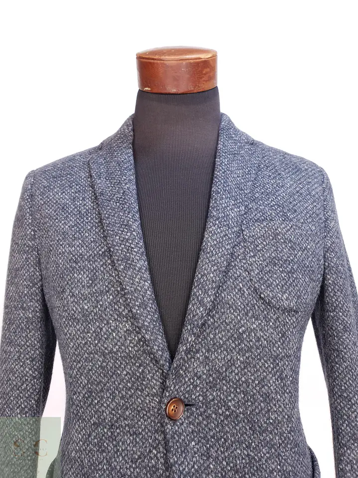 Blazer Slim Fit de Tejido Texturizado Tipo Tweed Talla SM 2