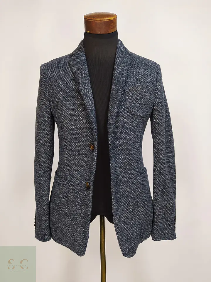Blazer Slim Fit de Tejido Texturizado Tipo Tweed Talla SM 1