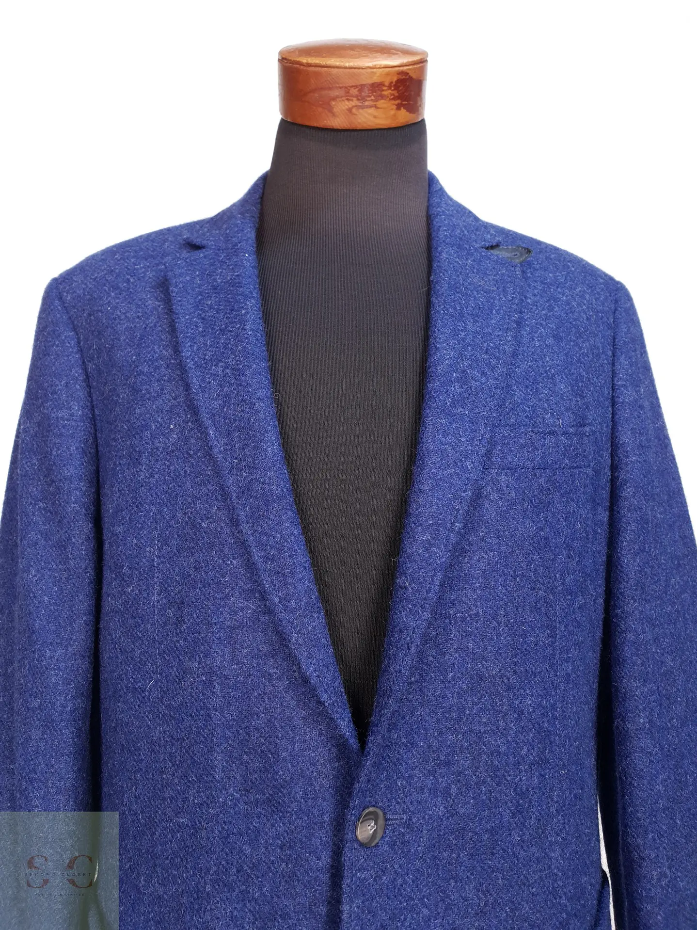 Blazer de Paño en Lana Virgen con Sotocuello en Cuero Nappa Mey & Edlich Talla L 2