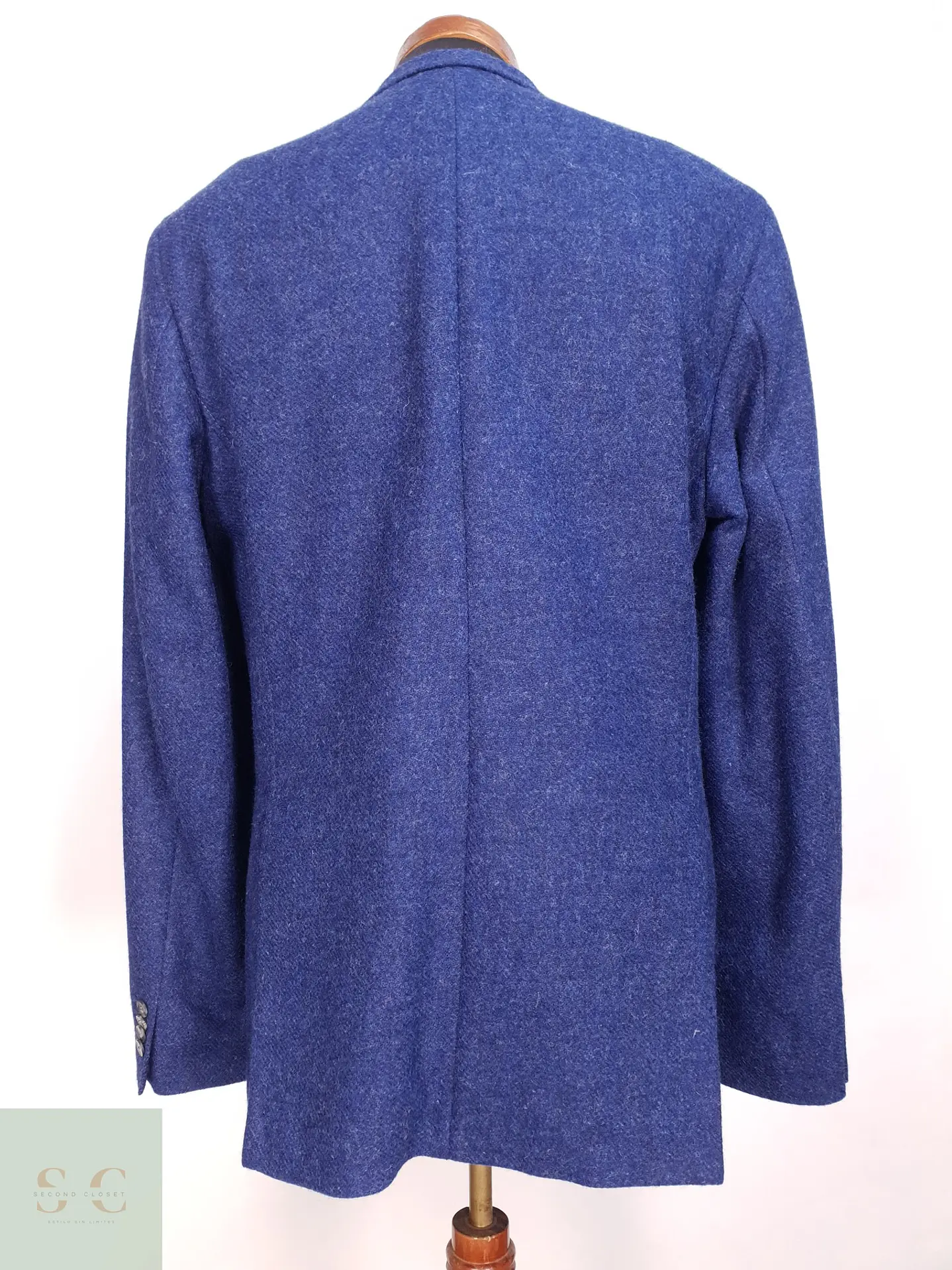 Blazer de Paño en Lana Virgen con Sotocuello en Cuero Nappa Mey & Edlich Talla L 5