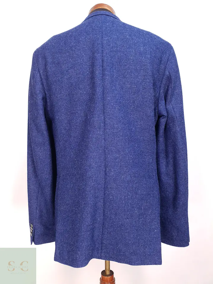 Blazer de Paño en Lana Virgen con Sotocuello en Cuero Nappa Mey & Edlich Talla L 5