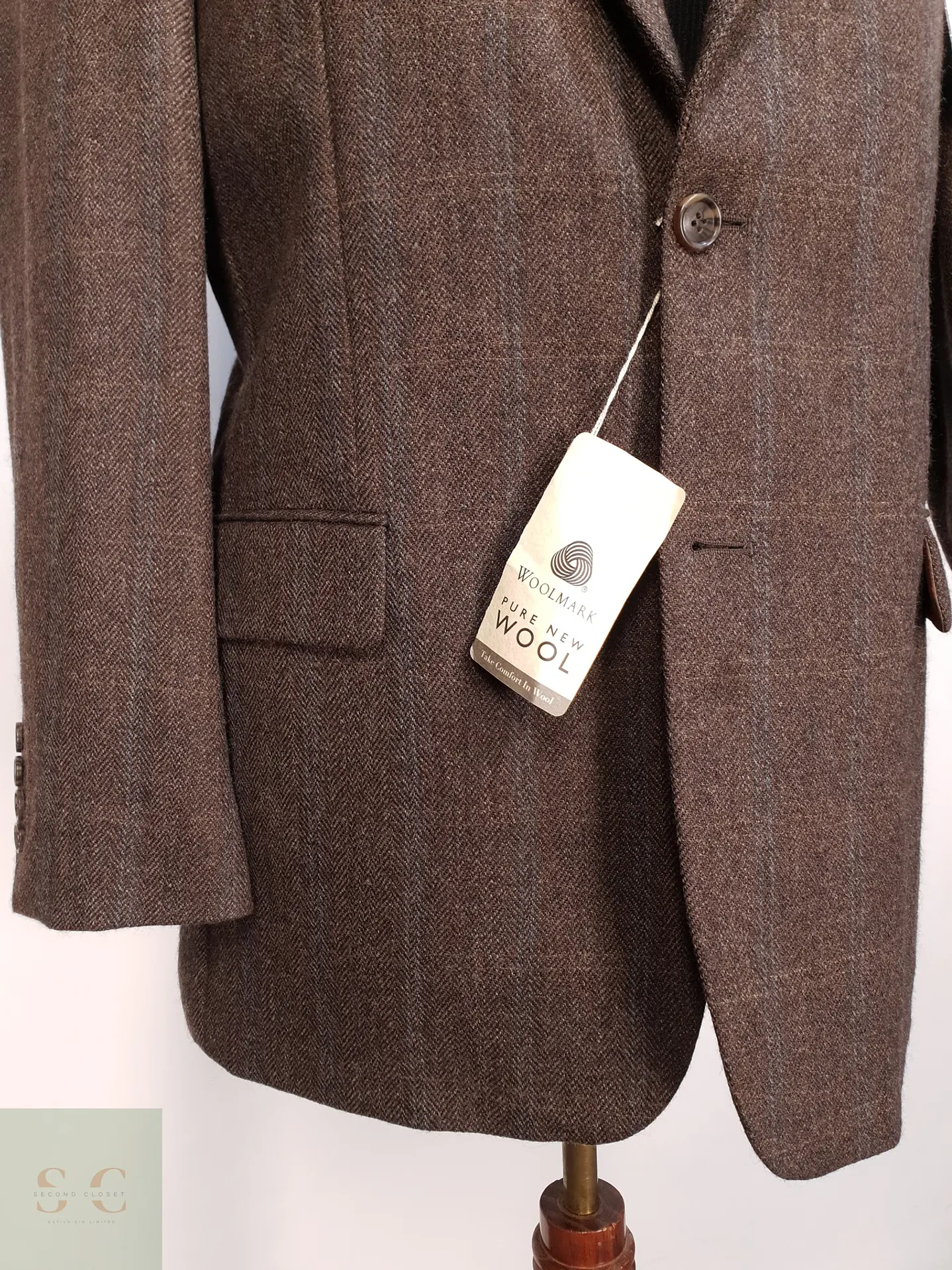 Blazer Clásico de Paño Espigado en Lana Virgen C.A.N.D.A Talla L 3