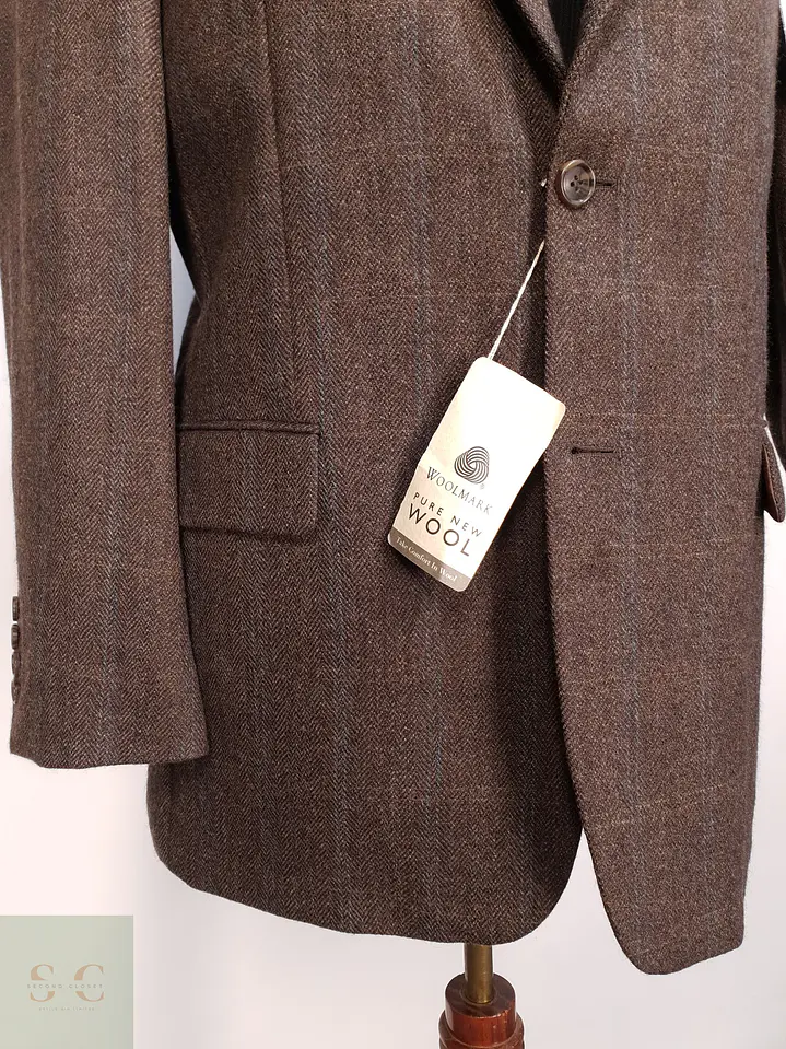 Blazer Clásico de Paño Espigado en Lana Virgen C.A.N.D.A Talla L 3