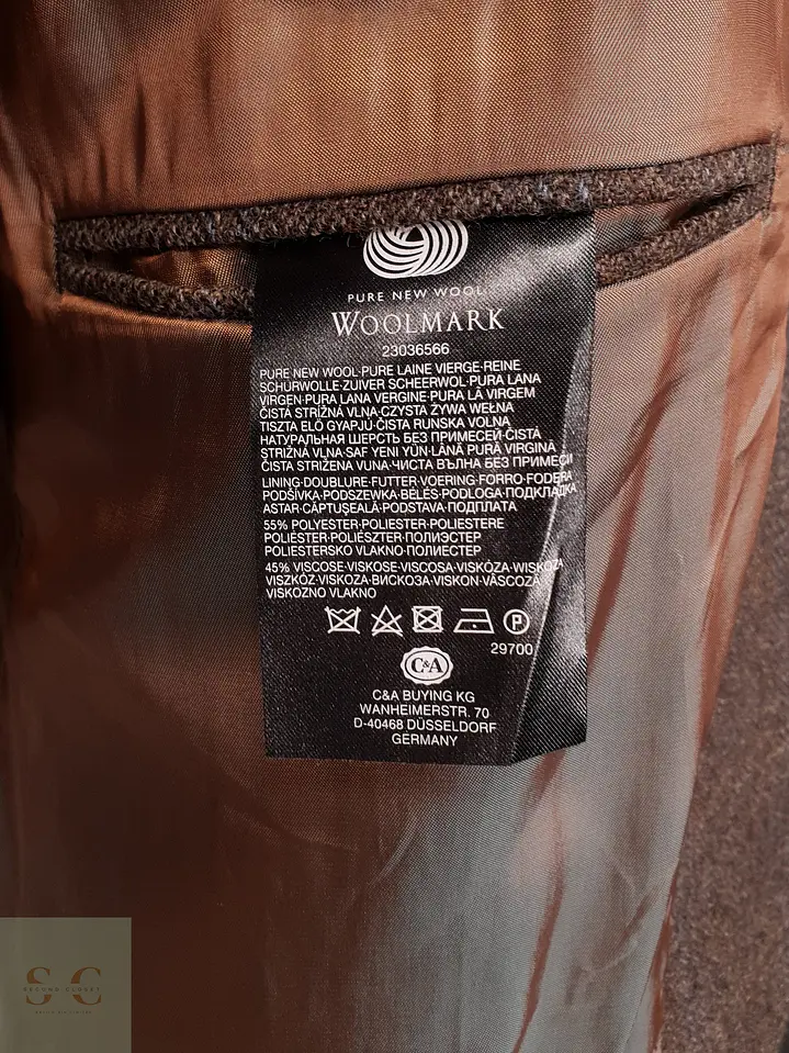 Blazer Clásico de Paño Espigado en Lana Virgen C.A.N.D.A Talla L 7