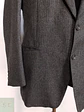 Blazer Vintage de Paño Gris Pinstripe en Lana Virgen Talla M - Miniatura 3