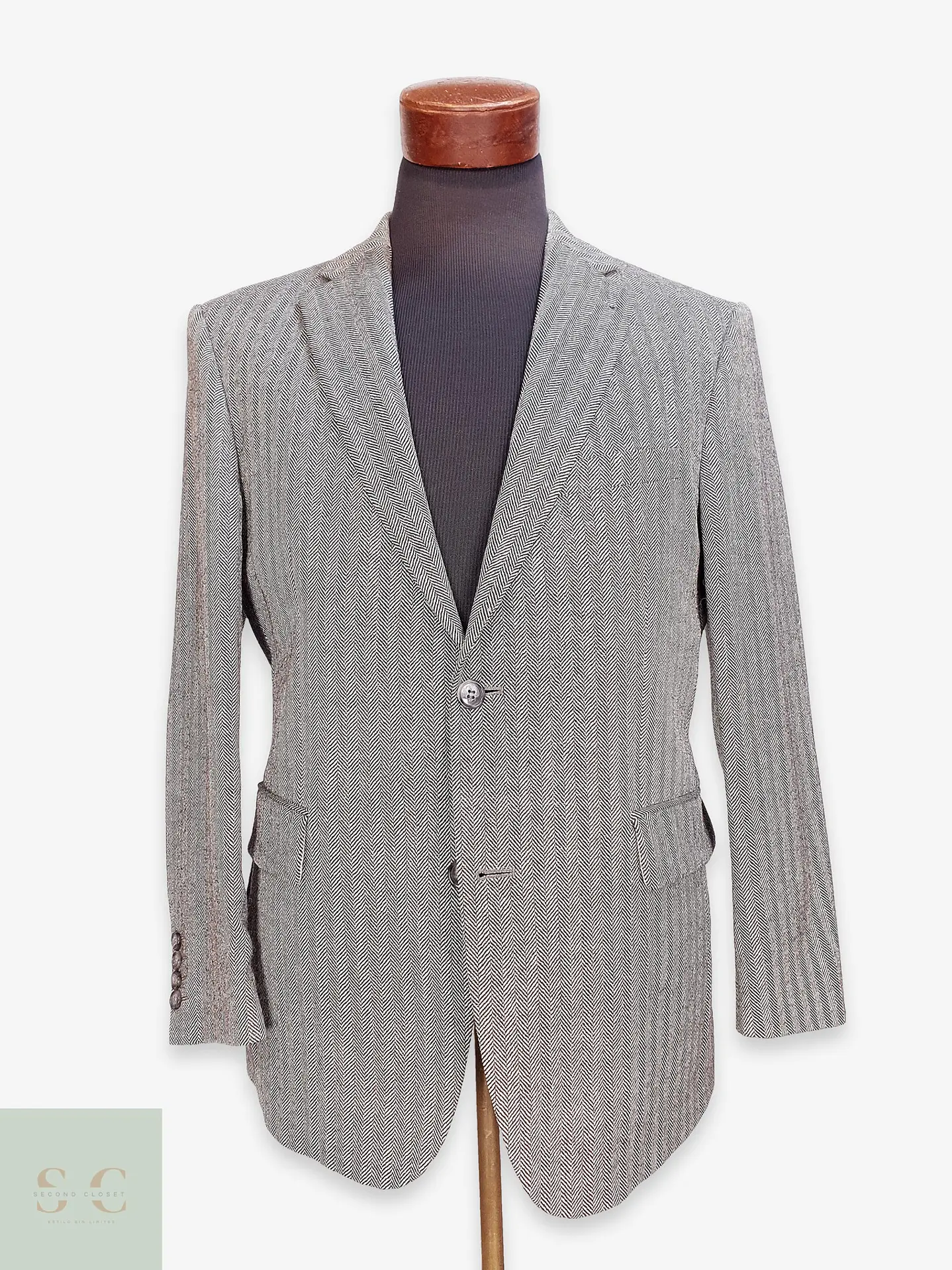 Blazer Estructurado de Paño Espiga en Lana Virgen Barbour Talla ML 1