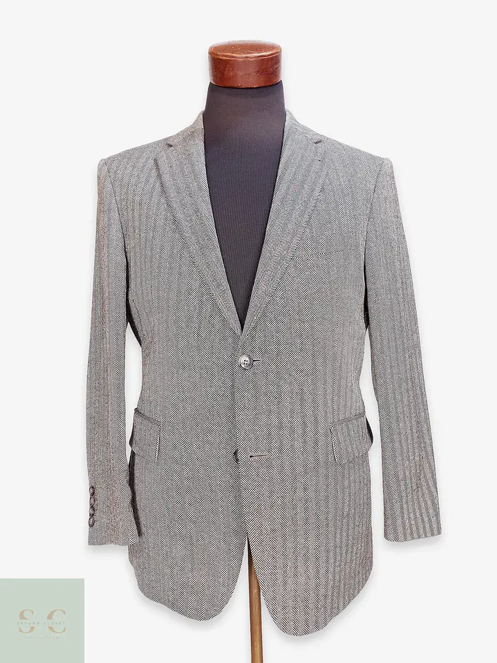 Blazer Estructurado de Paño Espiga en Lana Virgen Barbour Talla ML 1