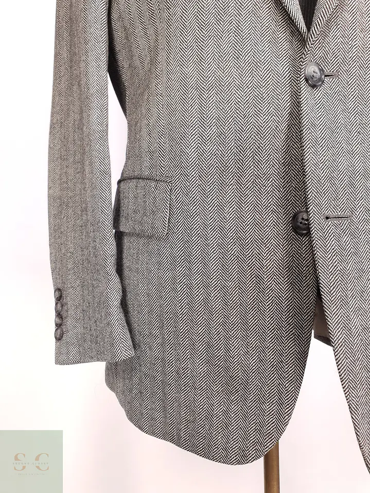 Blazer Estructurado de Paño Espiga en Lana Virgen Barbour Talla ML 2