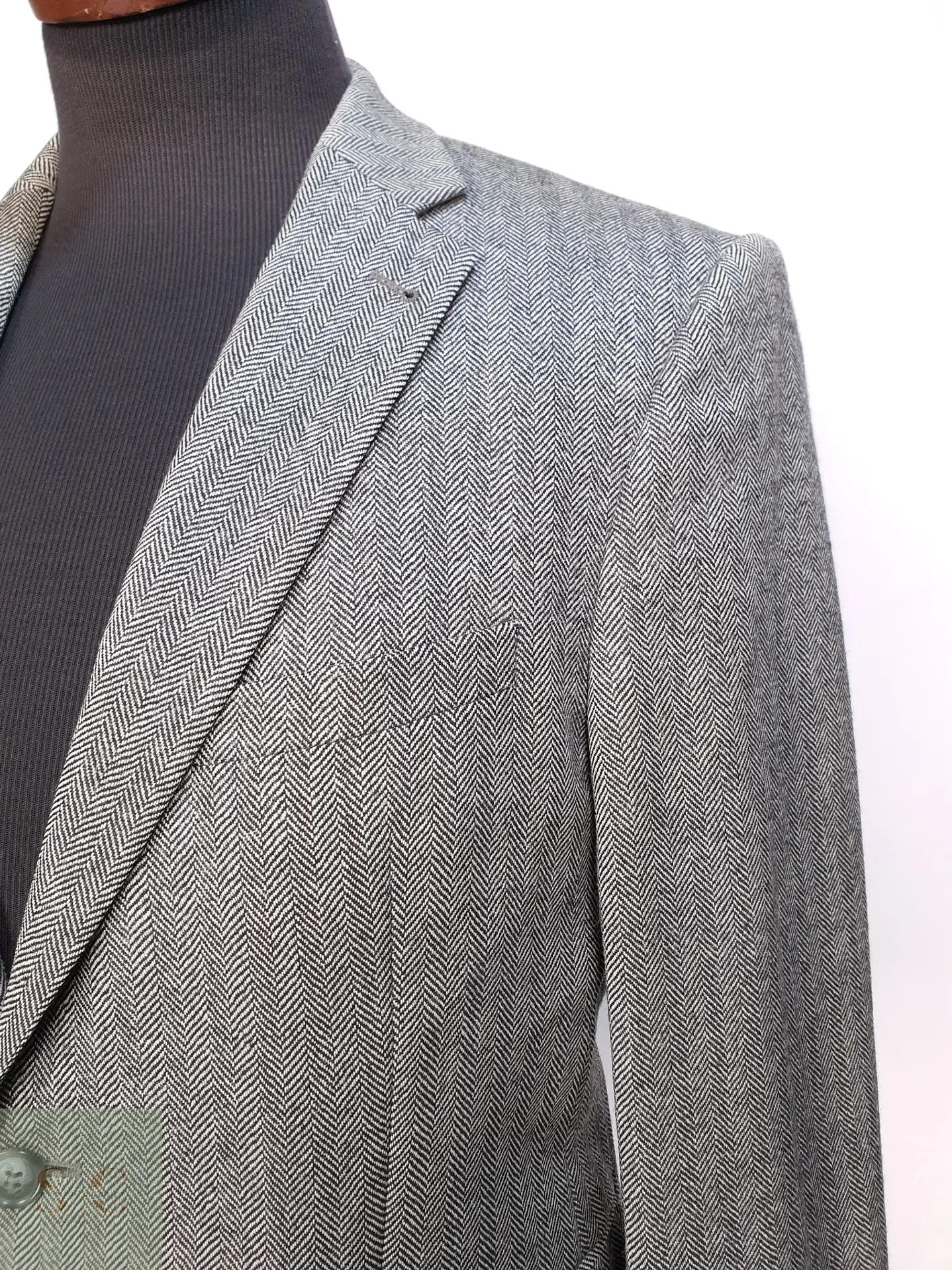 Blazer Estructurado de Paño Espiga en Lana Virgen Barbour Talla ML 3