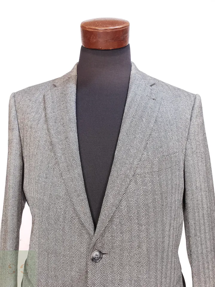Blazer Estructurado de Paño Espiga en Lana Virgen Barbour Talla ML 4
