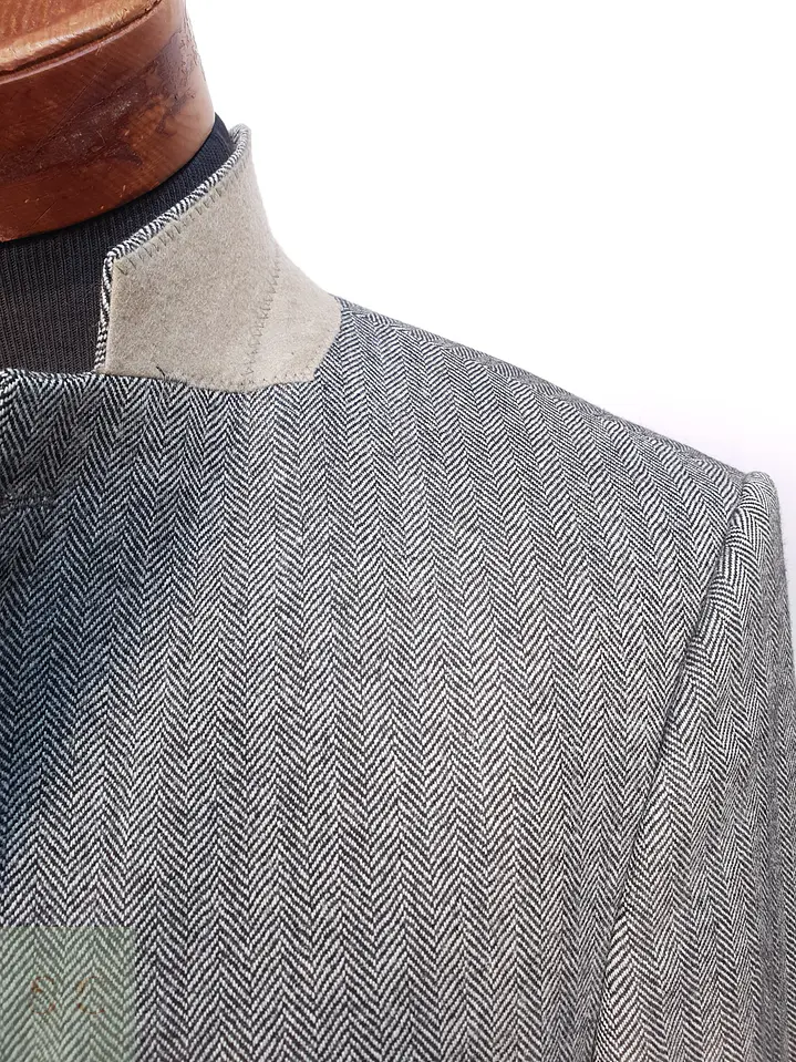 Blazer Estructurado de Paño Espiga en Lana Virgen Barbour Talla ML 5