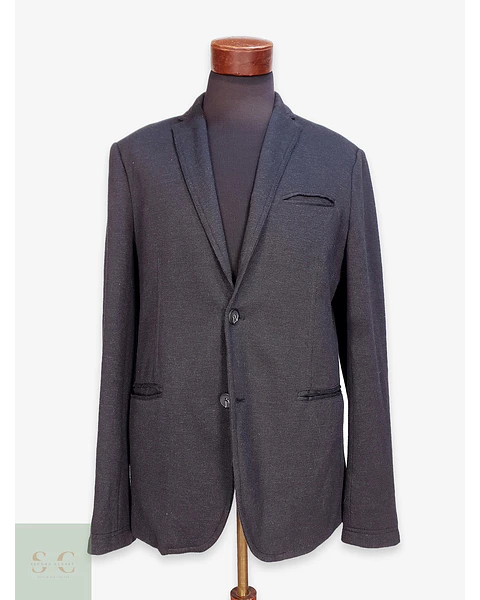 Blazer Moderno Texturizado de Punto en Tono Negro TOM Talla XL