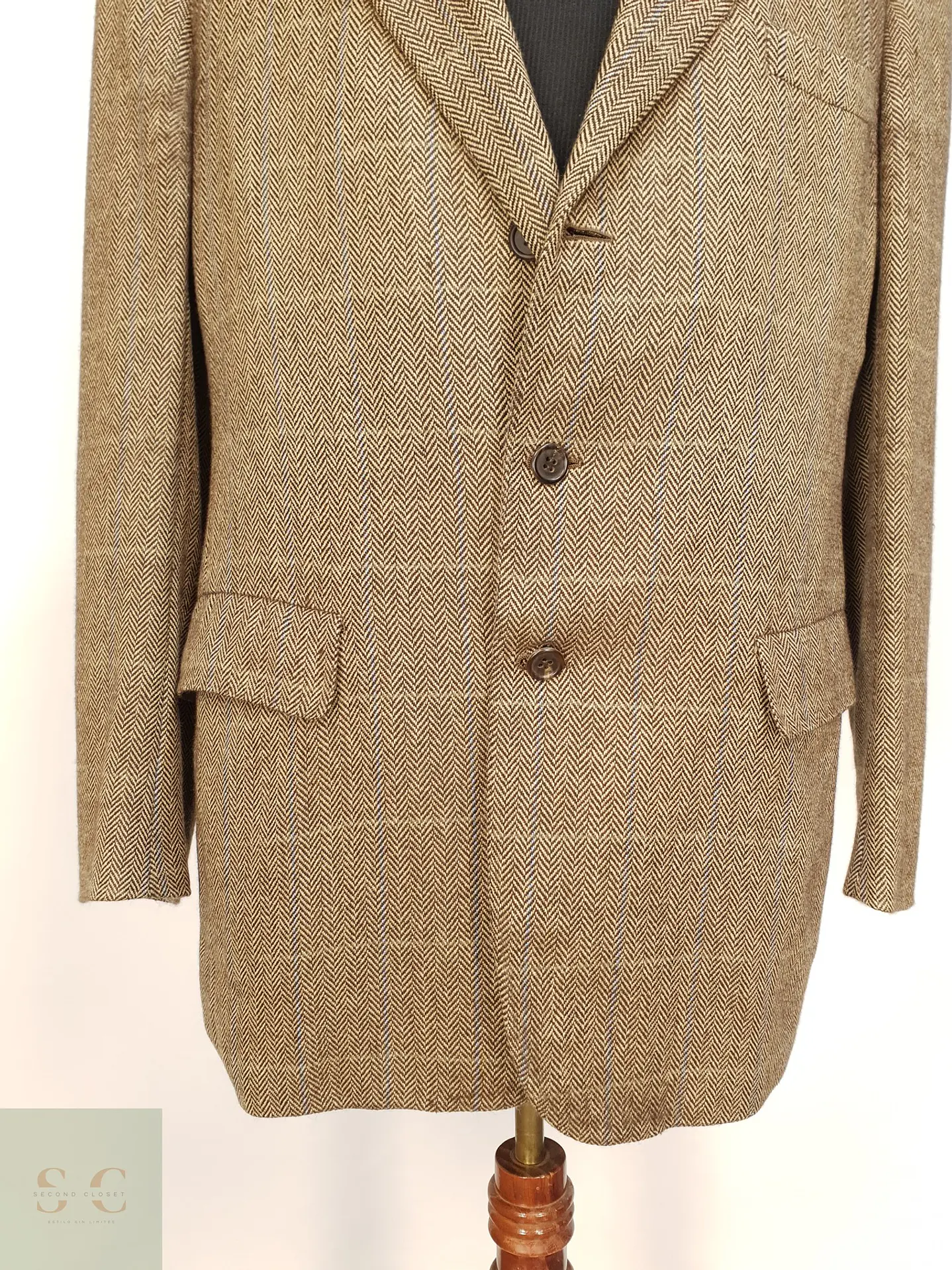 Blazer Sartorial en Paño de Cashmere Espiga Chester Barrie Talla L 3
