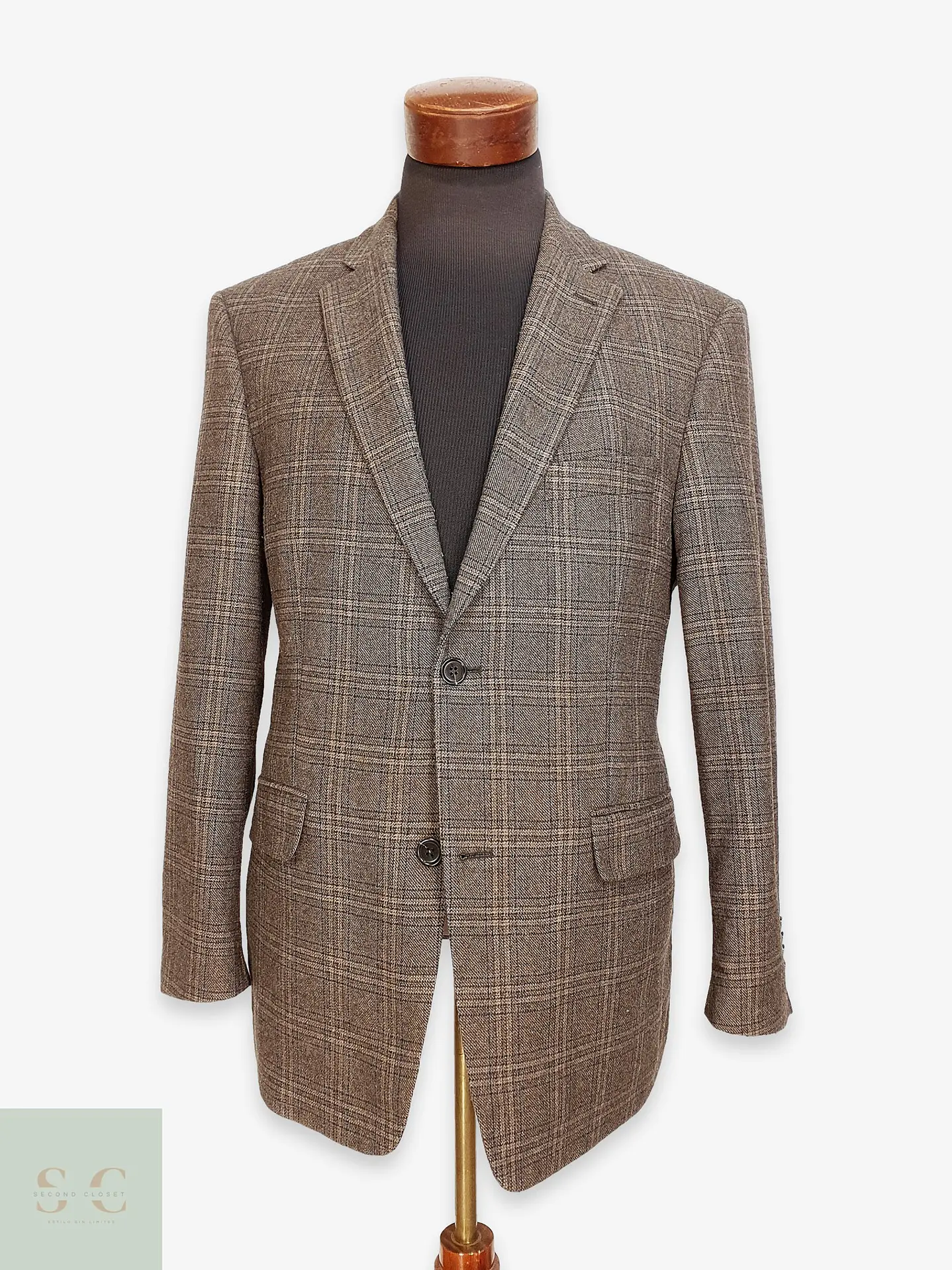 Blazer de Paño en Cuadro Glen Plaid Café Bogart Talla ML 1