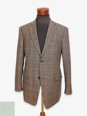 Blazer de Paño en Cuadro Glen Plaid Café Bogart Talla ML