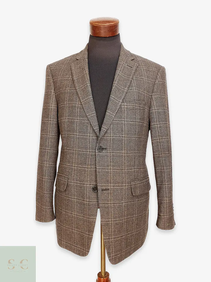 Blazer de Paño en Cuadro Glen Plaid Café Bogart Talla ML 1