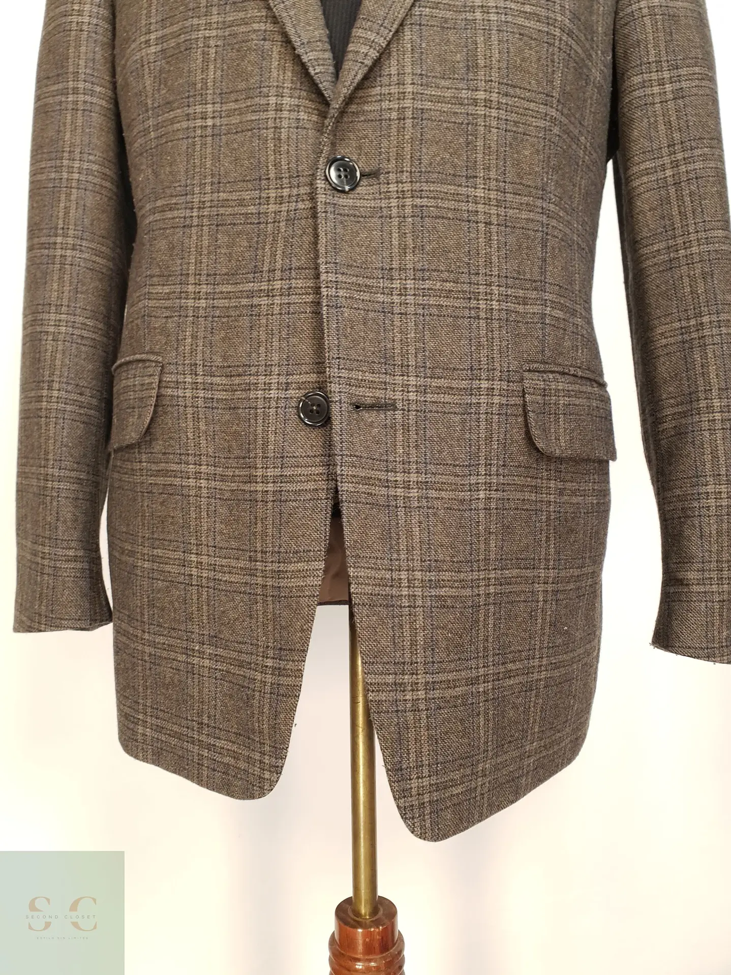 Blazer de Paño en Cuadro Glen Plaid Café Bogart Talla ML 2